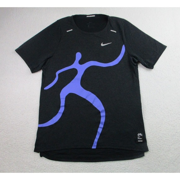 Nike Rise 365 A.I.R. Chaz Bear T Shirt Mens S Black Short Sleeve Dri-Fit Running - Picture 1 of 10